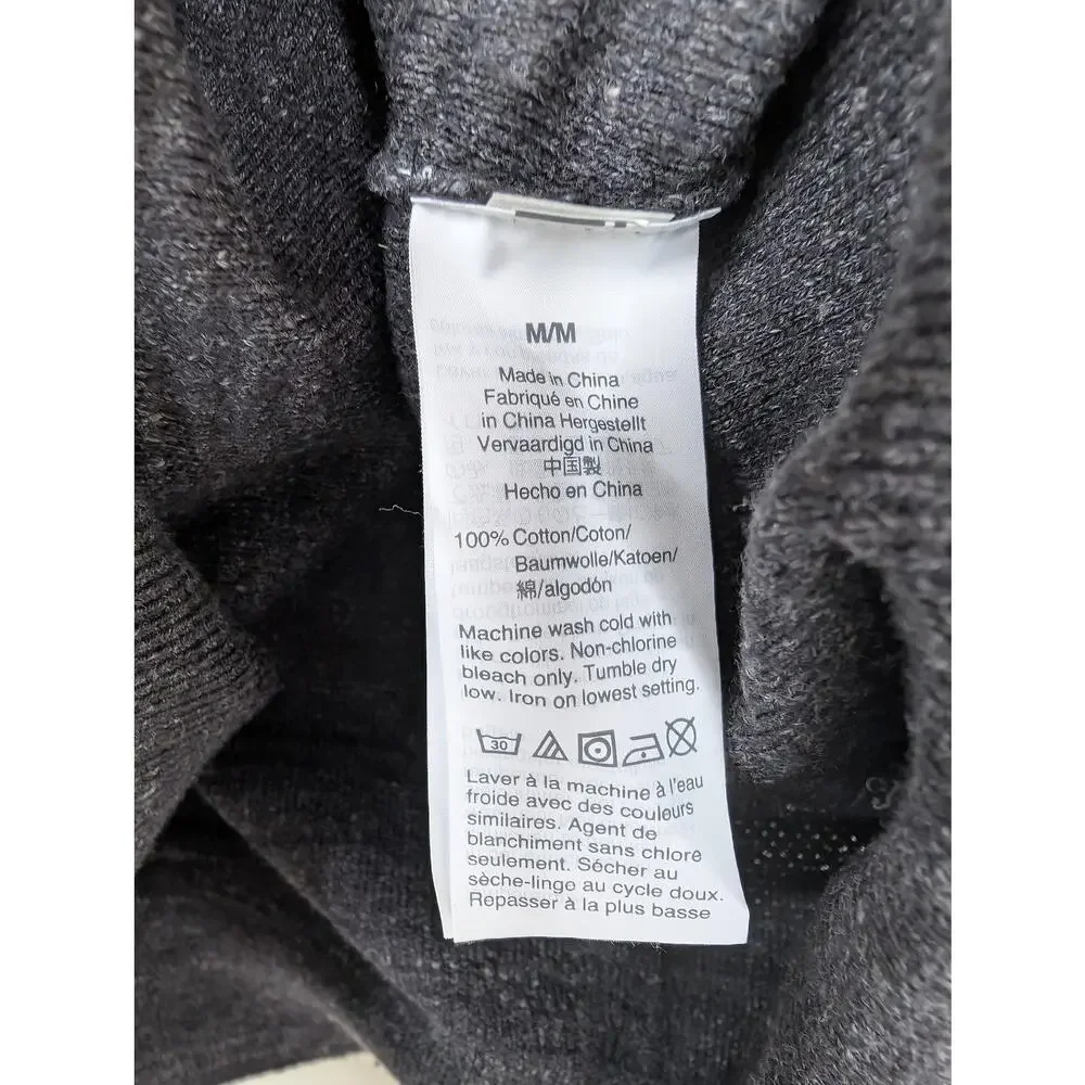 J.Crew Sweater Mens Medium Gray Cotton Henley Long Sleeve Casual Classic Knit